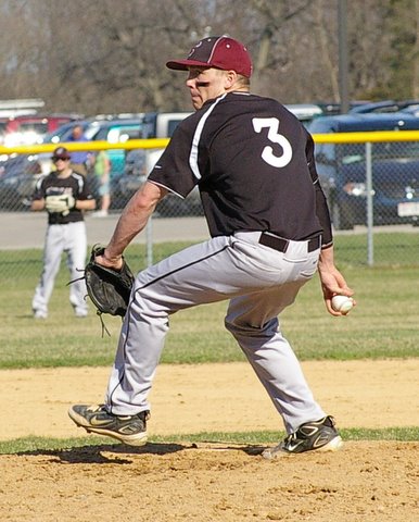 imgp8316 Central's Brett Marth delivers a pitch against the Panthers. Dave Thoss photo