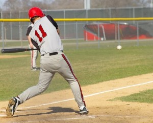 Wilmot's Jay Christian swinging against the Falcons. Dave Thoss photo