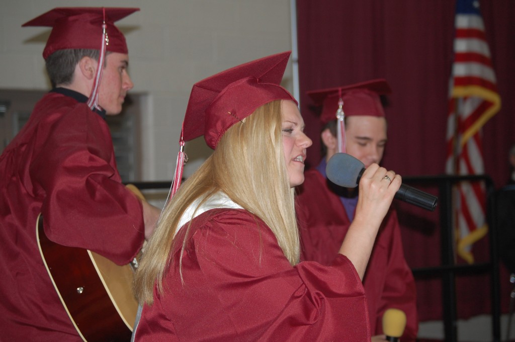 Monica Hekenberger sings "The Climb," which she performed with Kurt Gillman, accompanied on guitar by Shaun Domrzalski.