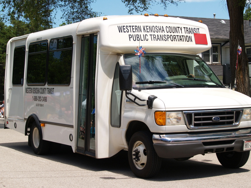 Since they are all about transportation, the Western Kenosha County Transit bus was a natural for the parade.