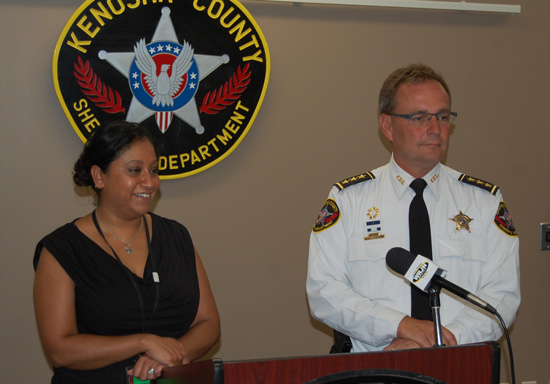 Aimee Janus and Sheriff David Beth.