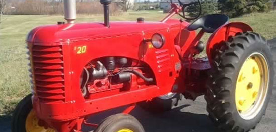 This year's Fall Harvest Days raffle tractor is a 1947 Massie Harris 100th Anniversary 20 Standard.