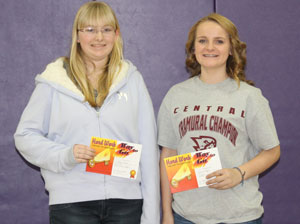 Eighth graders, Melanie Petges and Kelly Wolkober received awards for outstanding student achievement. /Submitted photo