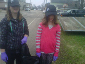 Cayce Morrison and Eva Buxton from Junior Girl Scout Troop 9137 helped with the clean-up. /Submitted photo