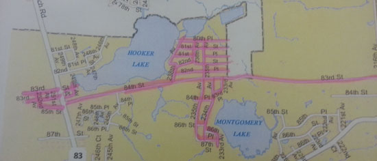 The Salem Oaks/Montgomery Lake routes.
