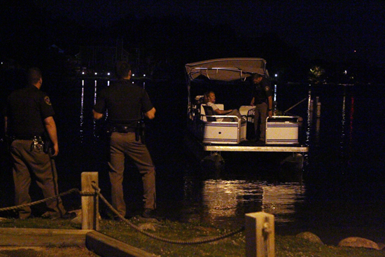 The boat she jumped off of.