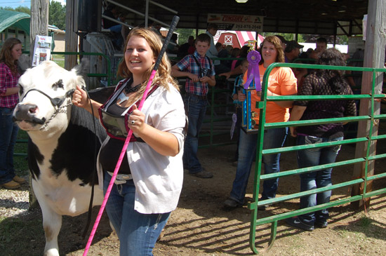 Ashley Panek and her gand champion steer.