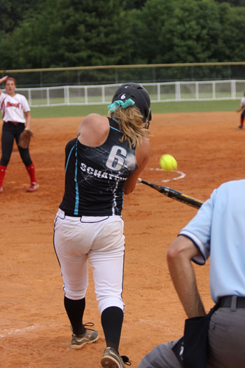 Justine Schattner’s (Wilmot Union HS) solo home run in 4th inning vs. Snohomish Shock of Washington State in Montgomery, AL on Thursday.