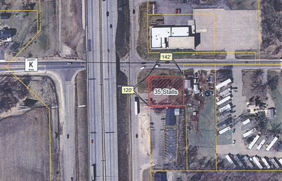 The location of the Highway K proposed Park and Ride is shown in orange cross hatch.
