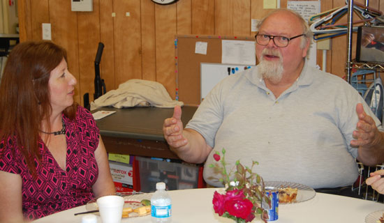 The Sharing Center executive director Sharon Pomaville and center founder Rick Fors.