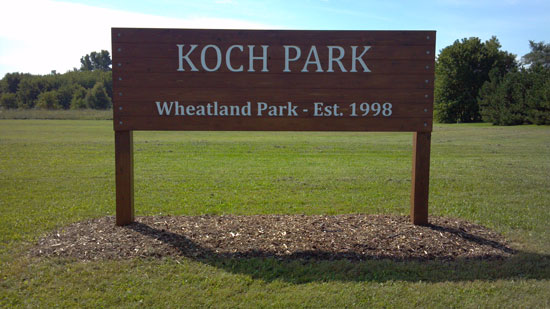 The sign Scout Robert Ehr created for Koch Park. /Contributed photo