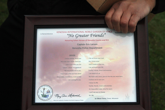 Certificates were given to presenters, with a poem written by Odessa Torrez, of Trevor.