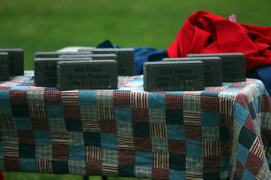 Bricks were presented for those who were lost in the line of duty.