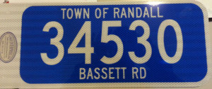 A sample address sign.