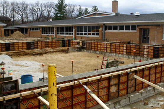 The footings were poured for the new art and band rooms.
