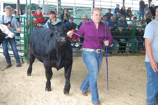 Wylie Jackson and her reserve champion steer.