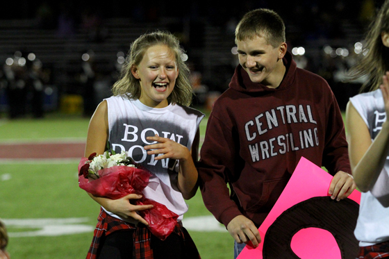 Dennis Grubb surprised Addie Borchert, asking her to the Homecoming dance. She said yes.