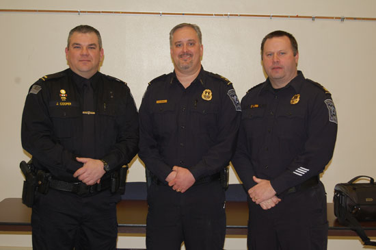 From left, Twin Lakes Police Department Lt. Joshua Cooper, Chief Adam Grosz and Capt. Dennis Linn.