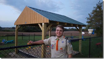 /Nick Penge and his Eagle Scout Project in the background.
