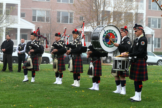 Kenosha Area Pipes and Drums Association played Amazing Grace. 