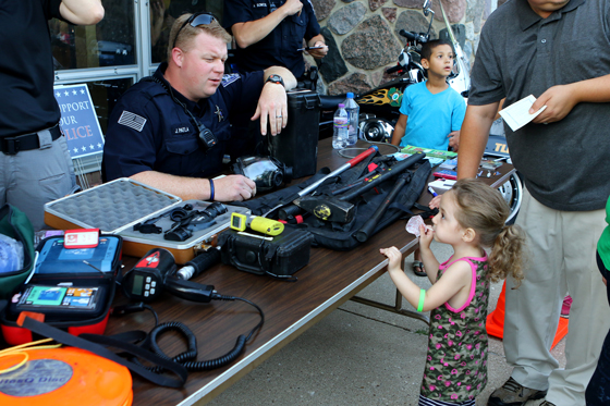 Twin Lakes Police Department had a number of pieces of equipment on display and answering questions. 