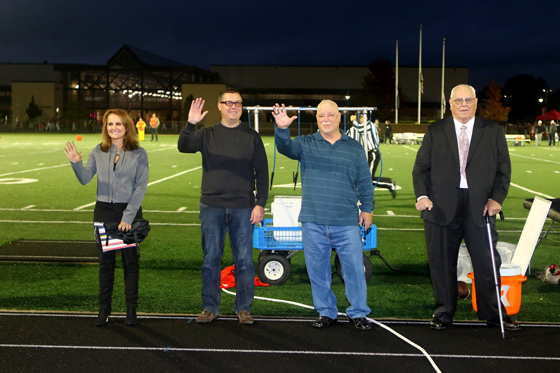 The inductees at Friday's homecoming game. /Photo by Earlene Frederick
